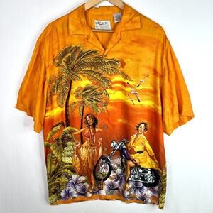 Vintage Thums Up For Him Sportswear Hawaiian Ladies Shirt LG